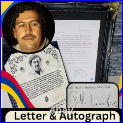 Pablo Escobar Letter Signature Autograph Personal Item With COA