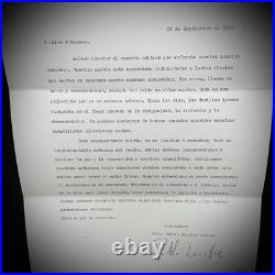 Pablo Escobar Letter Signature Autograph Personal Item With COA