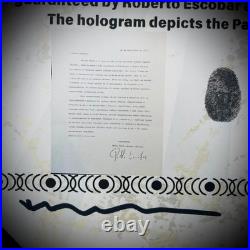 Pablo Escobar Letter Signature Autograph Personal Item With COA