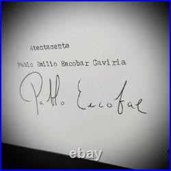 Pablo Escobar Letter Signature Autograph Personal Item With COA