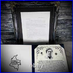 Pablo Escobar Letter Signature Autograph Personal Item With COA