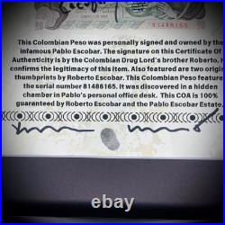 Pablo Escobar Signature Autograph Personal Item With COA