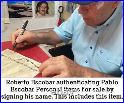 Pablo Escobar Signature Autograph Personal Item With COA