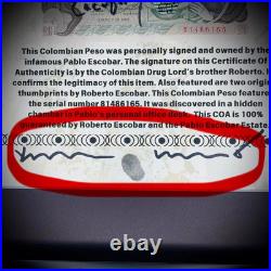 Pablo Escobar Signature Autograph Personal Item With COA