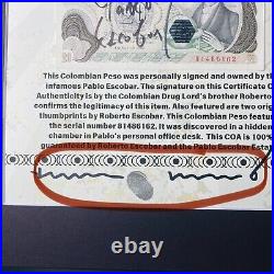 Pablo Escobar Signature Autograph Personal Item With COA