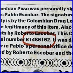 Pablo Escobar Signature Autograph Personal Item With COA