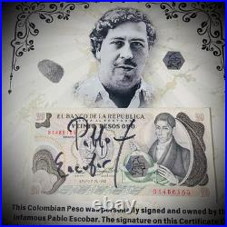 Pablo Escobar Signature Autograph Personal Item With COA