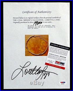 Personal LORETTA LYNN Concert Worn NECKLACE with SIGNED AUTOGRAPH & PSA/DNA COA