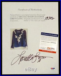 Personal LORETTA LYNN Signed STAGE WORN Ruffle Top with LL AUTOGRAPH & PSA/DNA COA