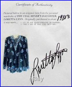 Personal LORETTA LYNN Signed STAGE WORN Sequin Top with LL AUTOGRAPH & PSA/DNA COA