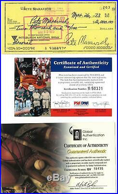 Pete Maravich Signed Authentic Personal Check PSA/DNA #B50331