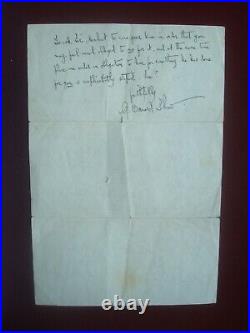 RARE PERSONAL SIGNED LETTER to ACTRESS MISS ALICE BOWES from GEORGE BERNARD SHAW