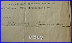 Rare Theodore Roosevelt Signed Letter To Personal Friend Endicott Peabody