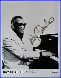 Ray Charles Rare Original Hand Signed Autographed Photo Jazz & Soul Music Legend