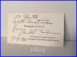 Richard Nixon Signed Personal Business Card Bold & Clear 37th President