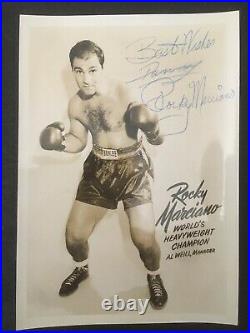 Rocky Marciano Signed and Personalized Photo Heavyweight Boxing Champ
