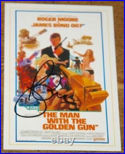 Roger Moore Hand Signed Postcard 1 In Person Uacc Dealer The Saint James Bond