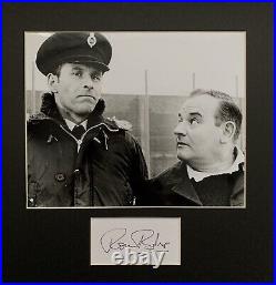 Ronnie Barker HAND SIGNED Porridge White Card & Photograph Montage IN PERSON COA