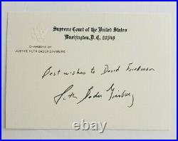 Ruth Bader Ginsburg Signed Autographed Personal Supreme Court Chamber Card 3.5x5