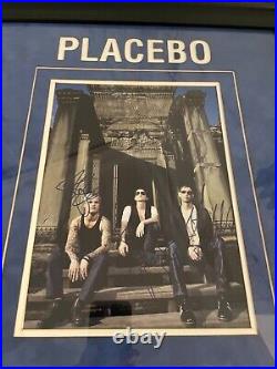 SIGNED PLACEBO framed display / photo! Brian molko! COA in person