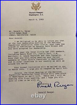 SIGNED Ronald Reagan Personalized Presidential White House Letter