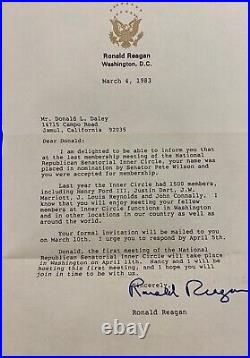 SIGNED Ronald Reagan Personalized Presidential White House Letter