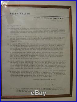 Signed Helen Keller Letter on Personal Letterhead 1953