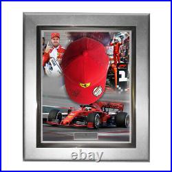 Signed Sebastian Vettel Personal Cap 2019 Ferrari Framed Display Formula 1