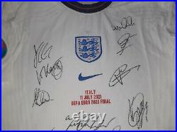 Squad Signed England Euro 2020 Final Vaporknit Shirt XL COA