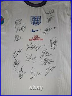 Squad Signed England Euro 2020 Final Vaporknit Shirt XL COA