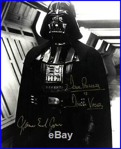 Star Wars Dave Prowse & James Earl Jones In Person Signed B & W Photograph