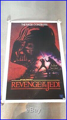 Star Wars Revenge of the Jedi signed in person autograph movie poster BAS COA