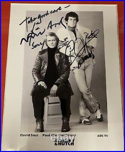 Starsky And Hutch David Soul And Paul Michael Glaser Signed 10x8 B/w Photo