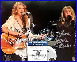 TAYLOR SWIFT + STEVIE NICKS (Fleetwood Mac) Signed 8x10 in. Autographs with COA