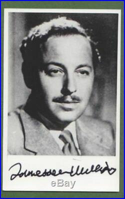 TENNESSEE WILLIAMS original in person signed glossy PHOTO 9x14 cm AUTOGRAPH