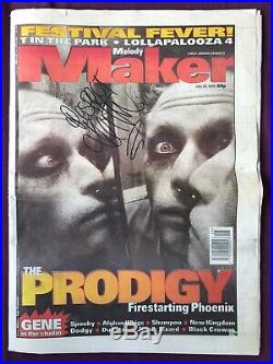 THE PRODIGY Keith Flint Autographed in Person. Hand Signed Melody Maker from 96