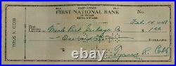 TY COBB Signed Beckett Slabbed Feb 14 1948 Personal Check Detroit Tigers HOF BAS