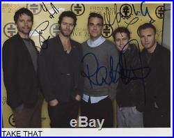 Take That Gary Barlow Robbiie Williams FULLY Signed Photo Genuine In Person
