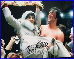 Talia Shire signed Sylvester Stallone' Rocky 8x10 Photo In Person Proof