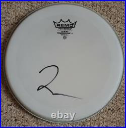 Taylor Hawkins' Foo Fighters', hand signed in person 10 remo drum skin