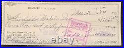 Ted Williams Signed 1984 Personal Check with letter of provenance