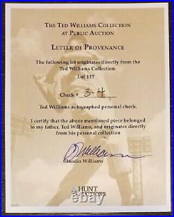 Ted Williams Signed 1984 Personal Check with letter of provenance