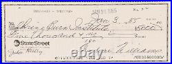 Ted Williams Signed Personal Check Large Amount Mint Condition Hunt/claudia Coa