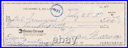 Ted Williams Signed Personal Check Red Sox Hof Hunt/claudia Coa Free Shipping