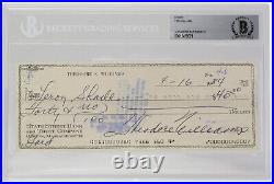 Ted Williams Signed Slabbed Boston Red Sox Personal Bank Check BAS 071