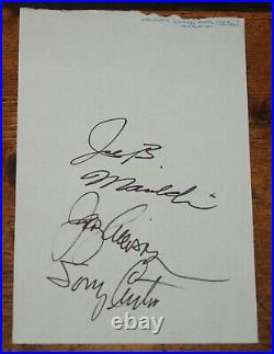 The Crickets Fully Hand Signed Autograph Page In Person Uacc Dealer Buddy Holly