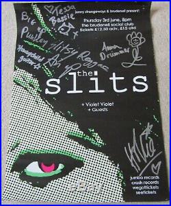 The Slits (Band) Ari Up Tessa Fully Signed Gig Poster Genuine In Person