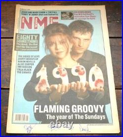The Sundays Fully Signed Vintage Nme Music Paper 1991 In Person Uacc Dealer