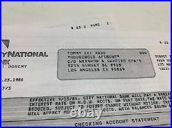 Tommy Lee Motley Crue 1986 Signed Autographed Personal Check Psa BAS Guaranteed