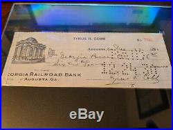 Ty Cobb signed autographed personal check 1930 SGC AUthentic